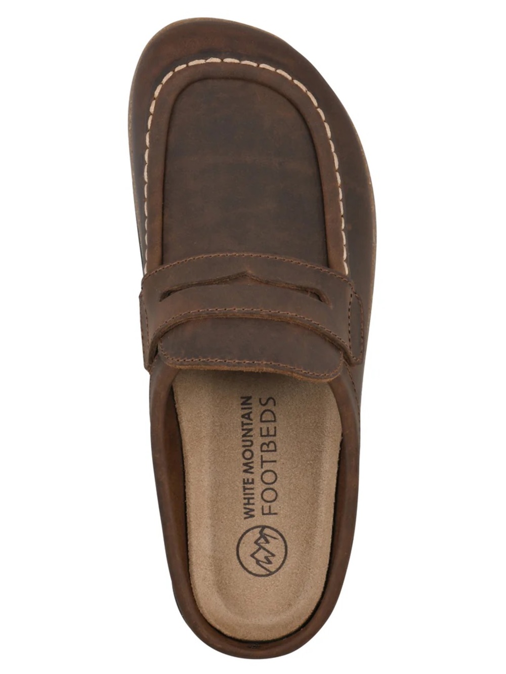White Mountain Brown Leather Penny Loafer mule !
